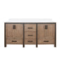 Ziva 72 in W x 22 in D Rustic Barnwood Double Bath Vanity