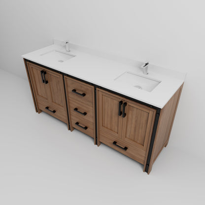 Ziva 72 in W x 22 in D Rustic Barnwood Double Bath Vanity