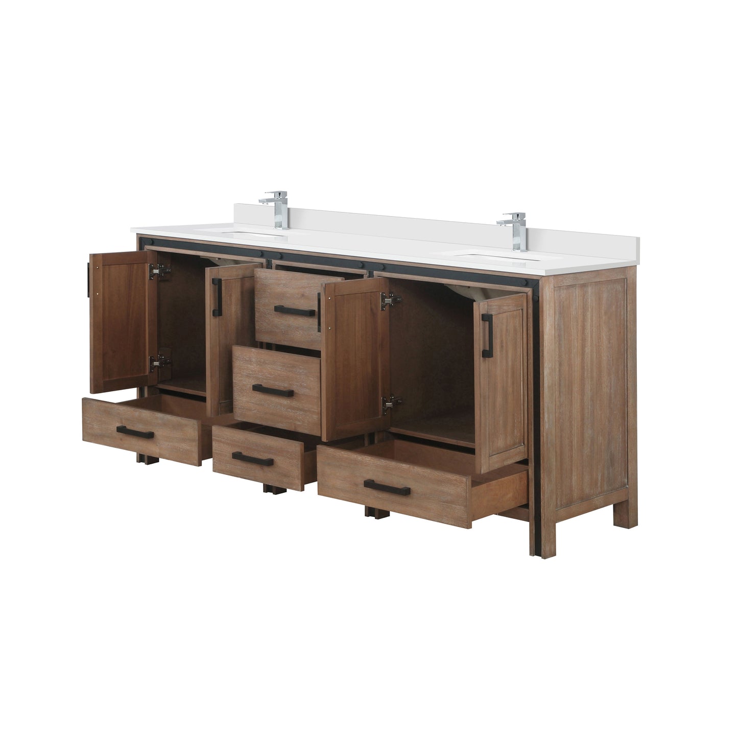 Ziva 72 in W x 22 in D Rustic Barnwood Double Bath Vanity
