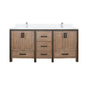 Ziva 72 in W x 22 in D Rustic Barnwood Double Bath Vanity