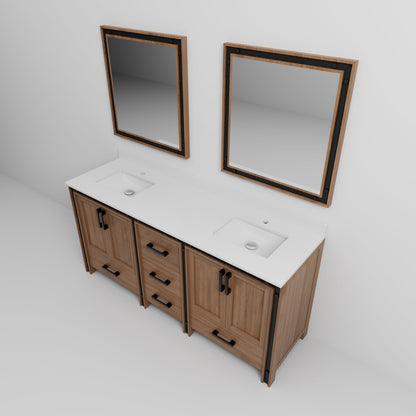 Ziva 72 in W x 22 in D Rustic Barnwood Double Bath Vanity