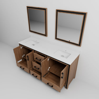 Ziva 72 in W x 22 in D Rustic Barnwood Double Bath Vanity