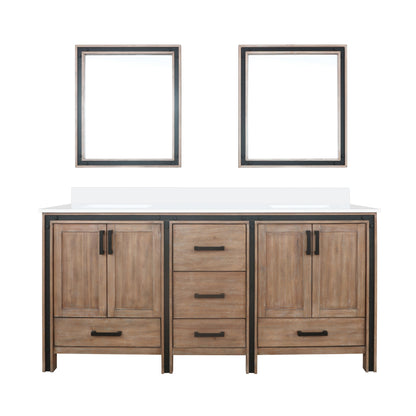 Ziva 72 in W x 22 in D Rustic Barnwood Double Bath Vanity