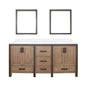 Ziva 72 in W x 22 in D Rustic Barnwood Double Bath Vanity