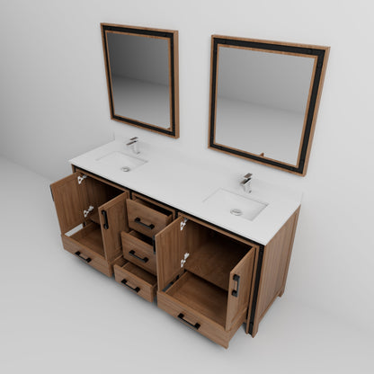 Ziva 72 in W x 22 in D Rustic Barnwood Double Bath Vanity