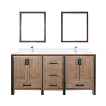 Ziva 72 in W x 22 in D Rustic Barnwood Double Bath Vanity