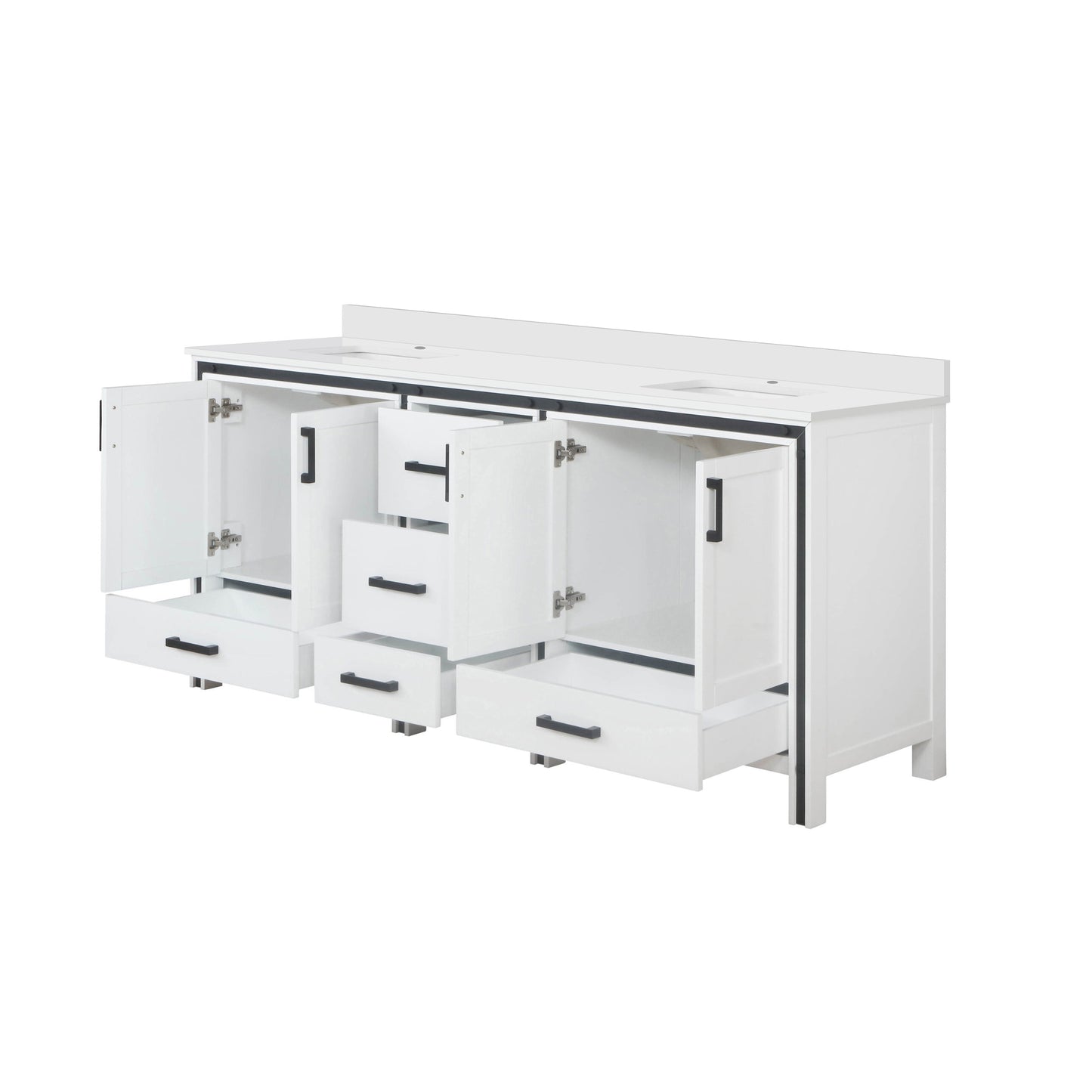Ziva 80 in W x 22 in D White Double Bath Vanity