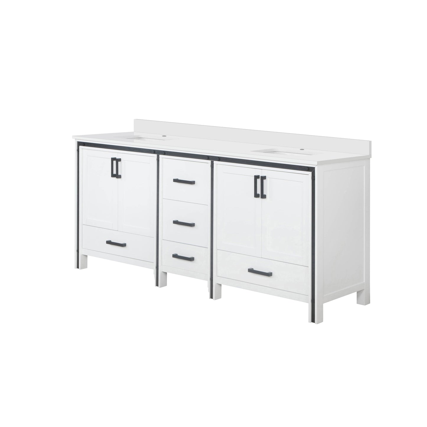 Ziva 80 in W x 22 in D White Double Bath Vanity