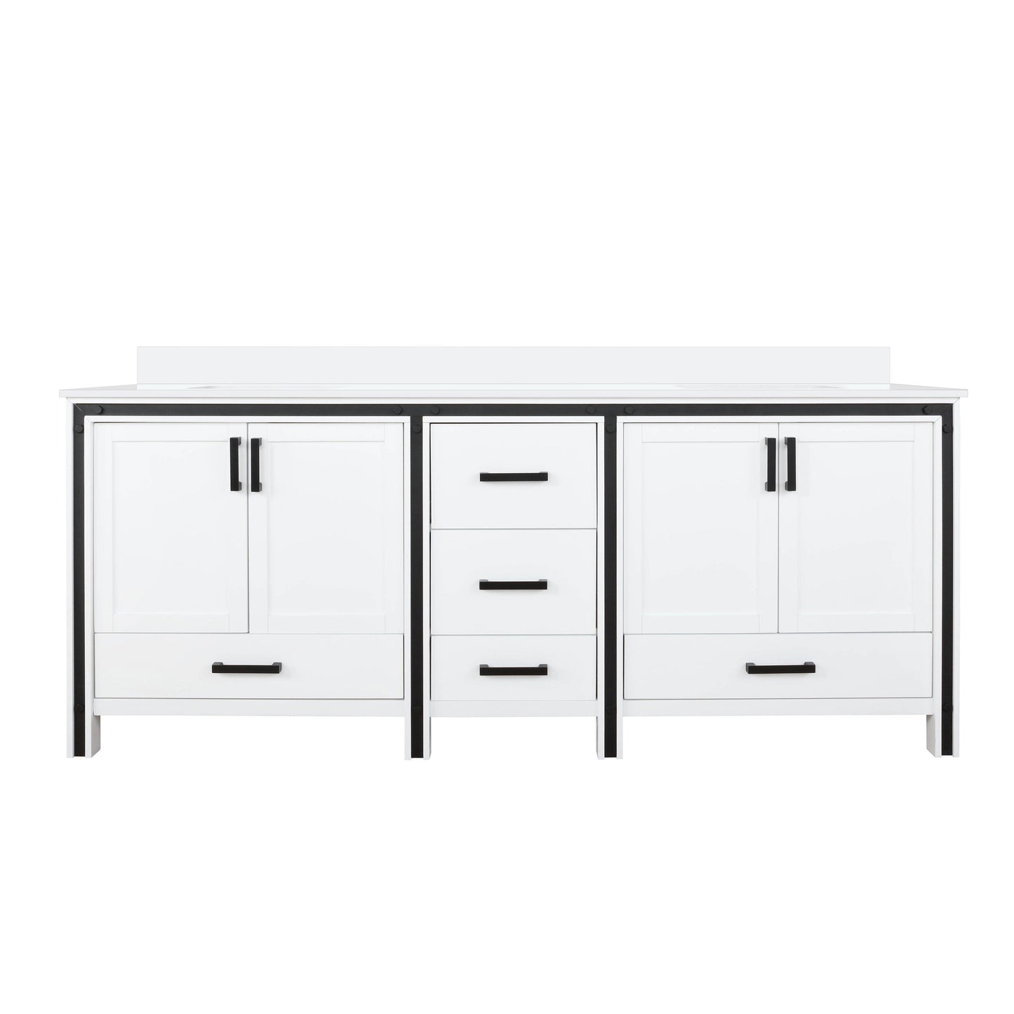 Ziva 80 in W x 22 in D White Double Bath Vanity