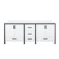 Ziva 80 in W x 22 in D White Double Bath Vanity