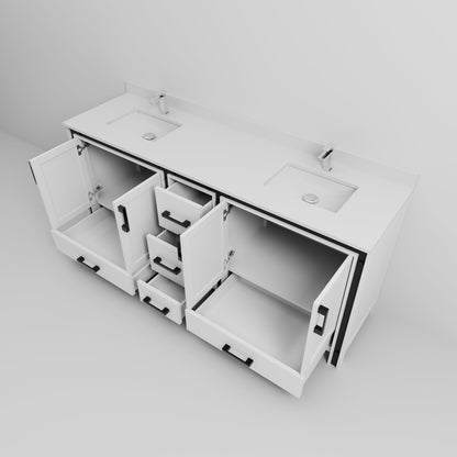 Ziva 80 in W x 22 in D White Double Bath Vanity