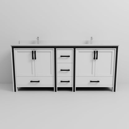 Ziva 80 in W x 22 in D White Double Bath Vanity