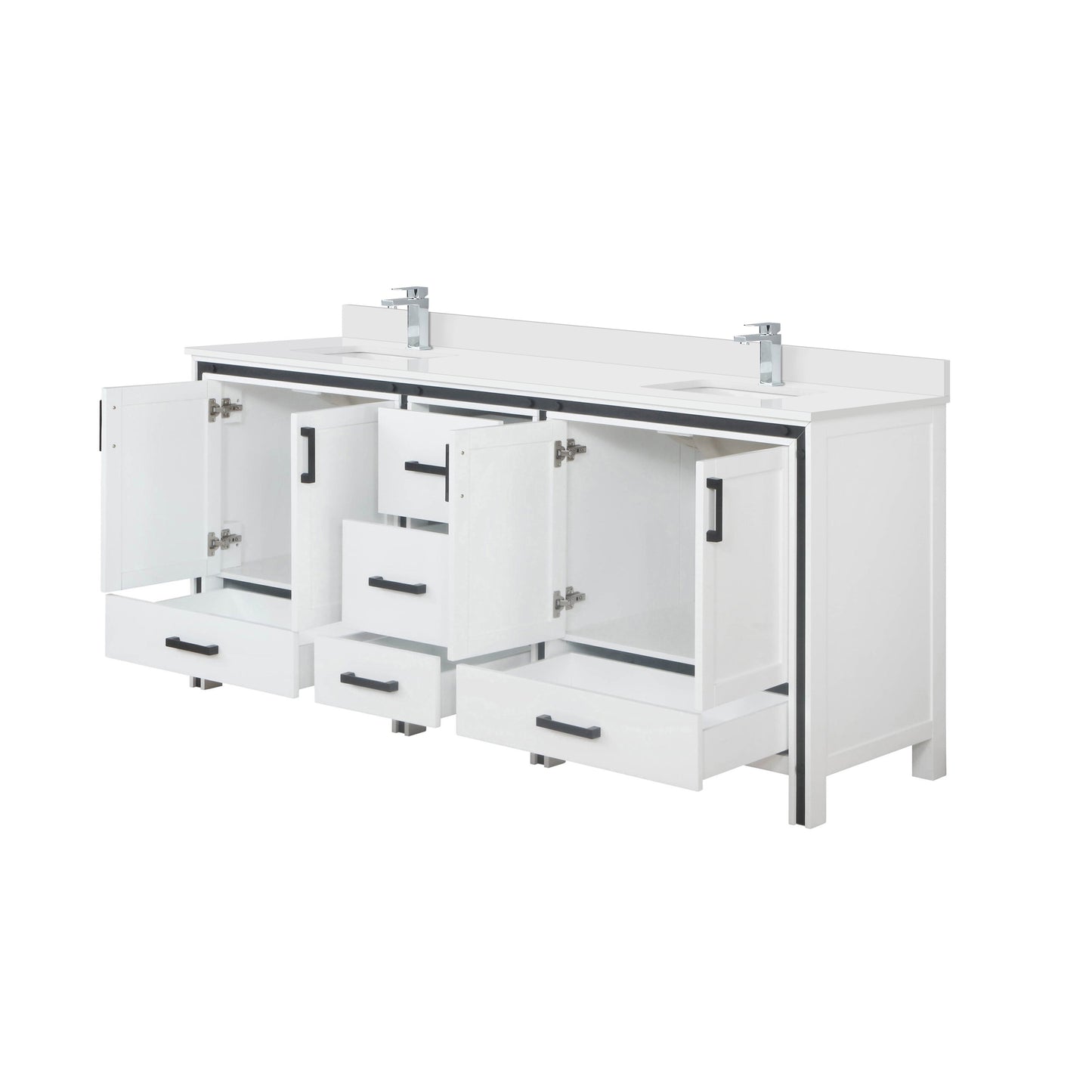 Ziva 80 in W x 22 in D White Double Bath Vanity