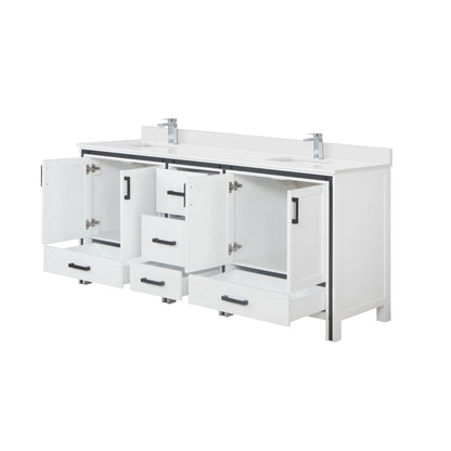 Ziva 80 in W x 22 in D White Double Bath Vanity