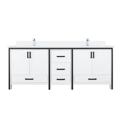 Ziva 80 in W x 22 in D White Double Bath Vanity