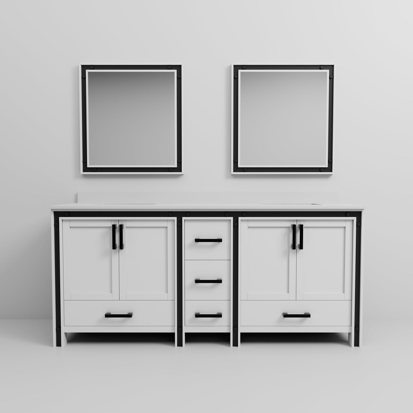 Ziva 80 in W x 22 in D White Double Bath Vanity