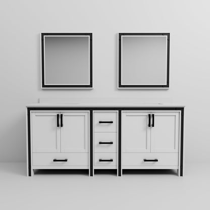 Ziva 80 in W x 22 in D White Double Bath Vanity