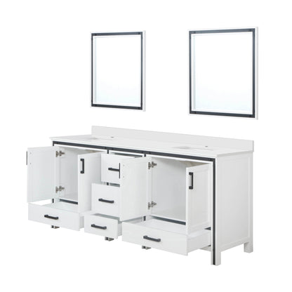 Ziva 80 in W x 22 in D White Double Bath Vanity
