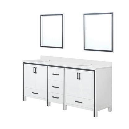 Ziva 80 in W x 22 in D White Double Bath Vanity