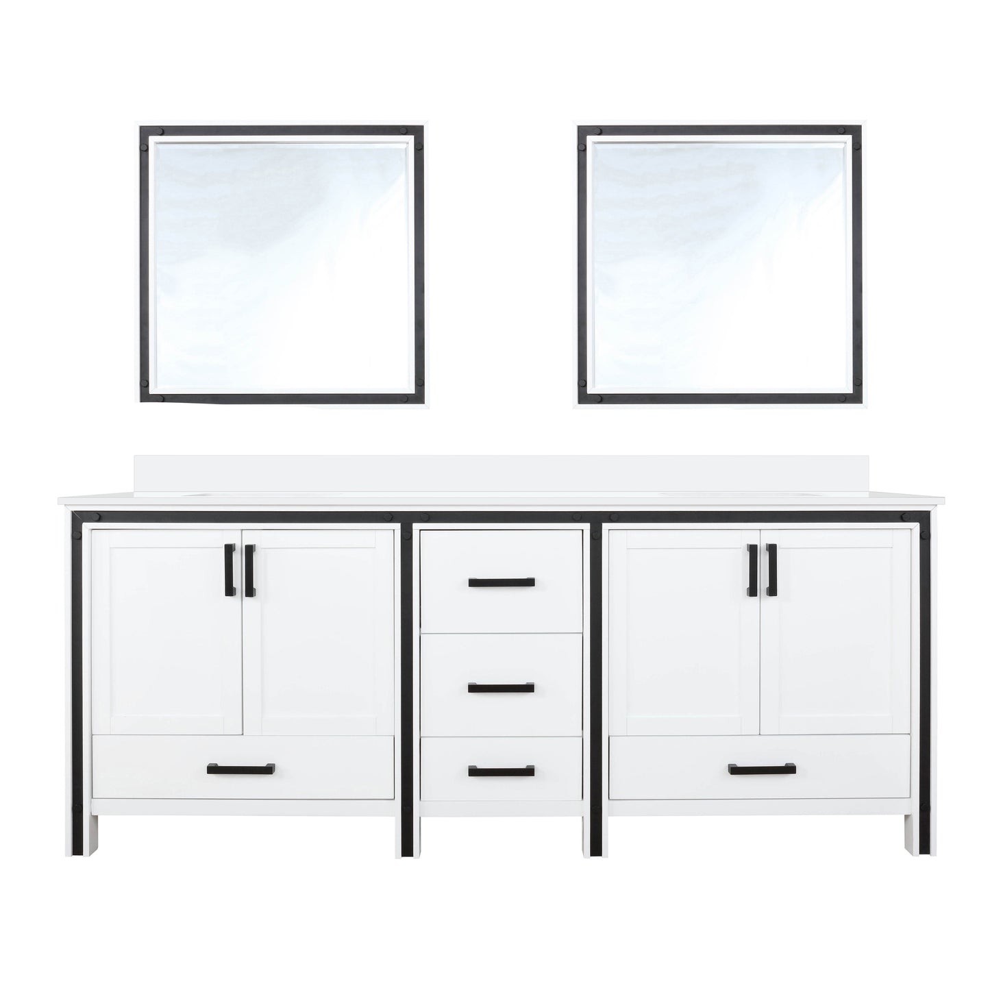 Ziva 80 in W x 22 in D White Double Bath Vanity