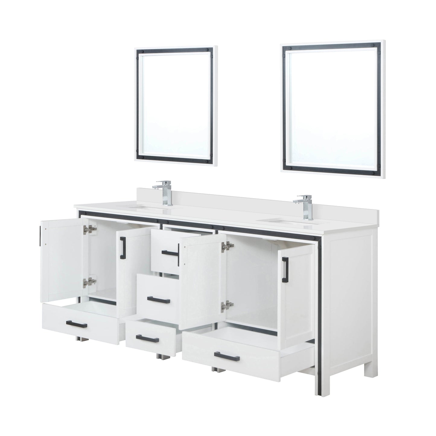 Ziva 80 in W x 22 in D White Double Bath Vanity