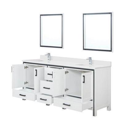 Ziva 80 in W x 22 in D White Double Bath Vanity