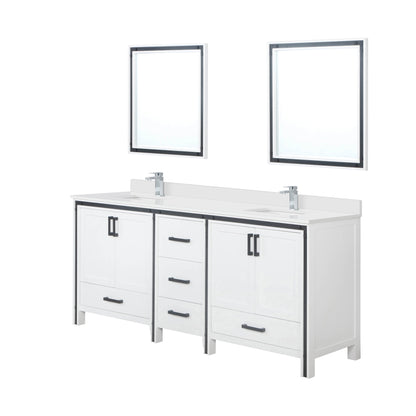 Ziva 80 in W x 22 in D White Double Bath Vanity