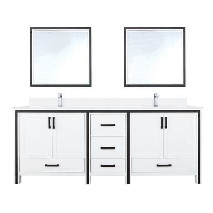 Ziva 80 in W x 22 in D White Double Bath Vanity
