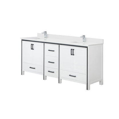 Ziva 80 in W x 22 in D White Double Bath Vanity