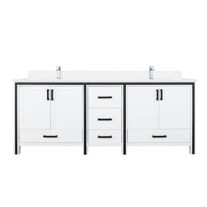 Ziva 80 in W x 22 in D White Double Bath Vanity