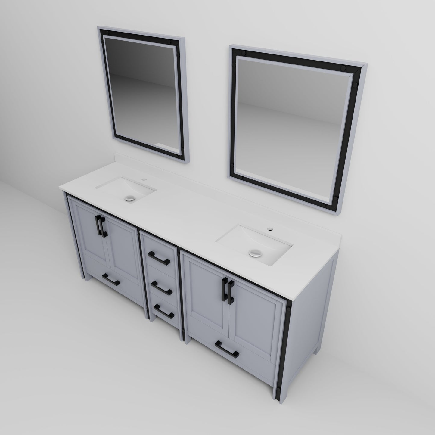 Ziva 80 in W x 22 in D Dark Grey Double Bath Vanity