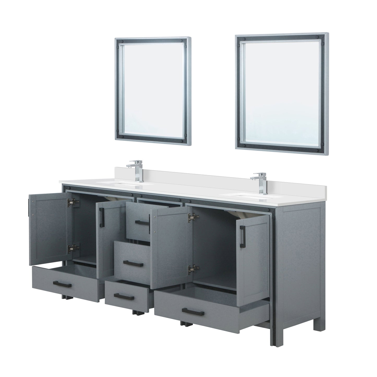 Ziva 80 in W x 22 in D Dark Grey Double Bath Vanity