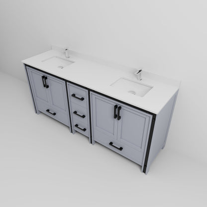 Ziva 80 in W x 22 in D Dark Grey Double Bath Vanity