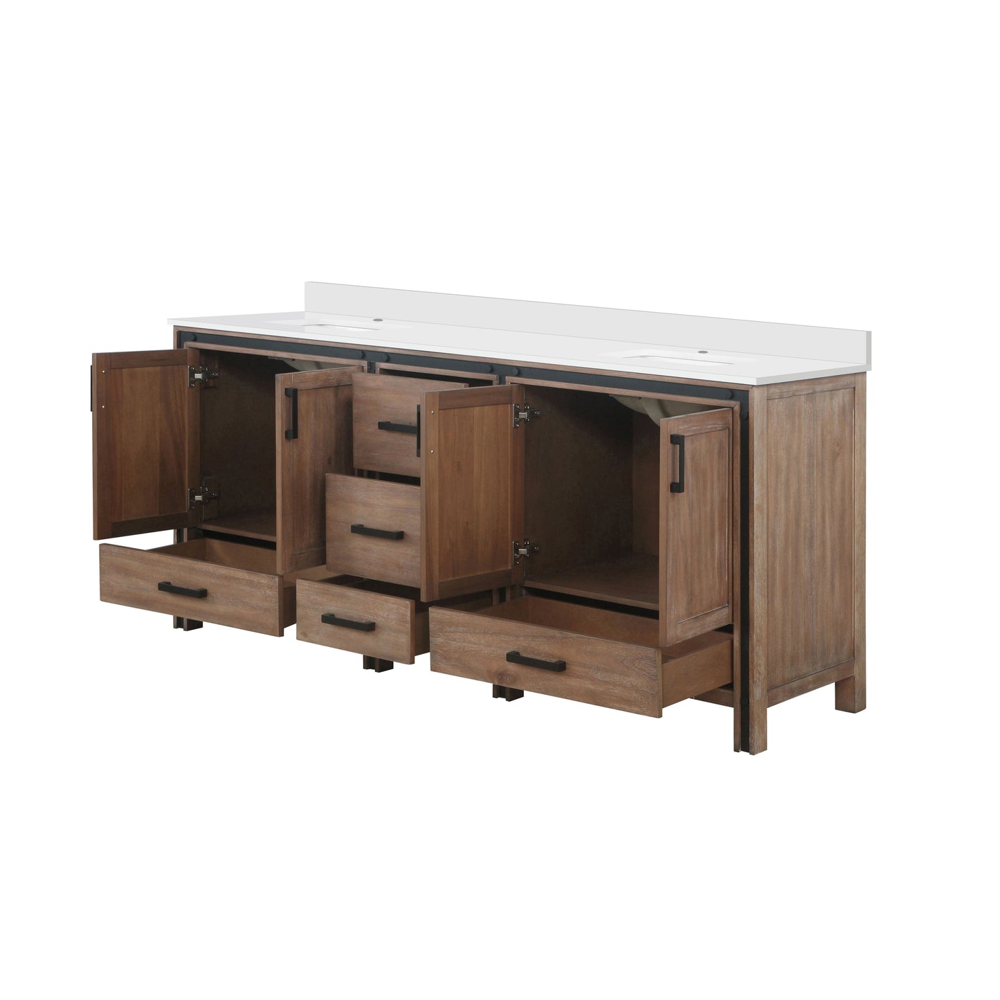 Ziva 80 in W x 22 in D Rustic Barnwood Double Bath Vanity