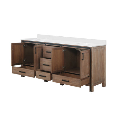Ziva 80 in W x 22 in D Rustic Barnwood Double Bath Vanity