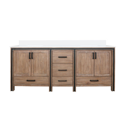 Ziva 80 in W x 22 in D Rustic Barnwood Double Bath Vanity