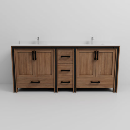 Ziva 80 in W x 22 in D Rustic Barnwood Double Bath Vanity