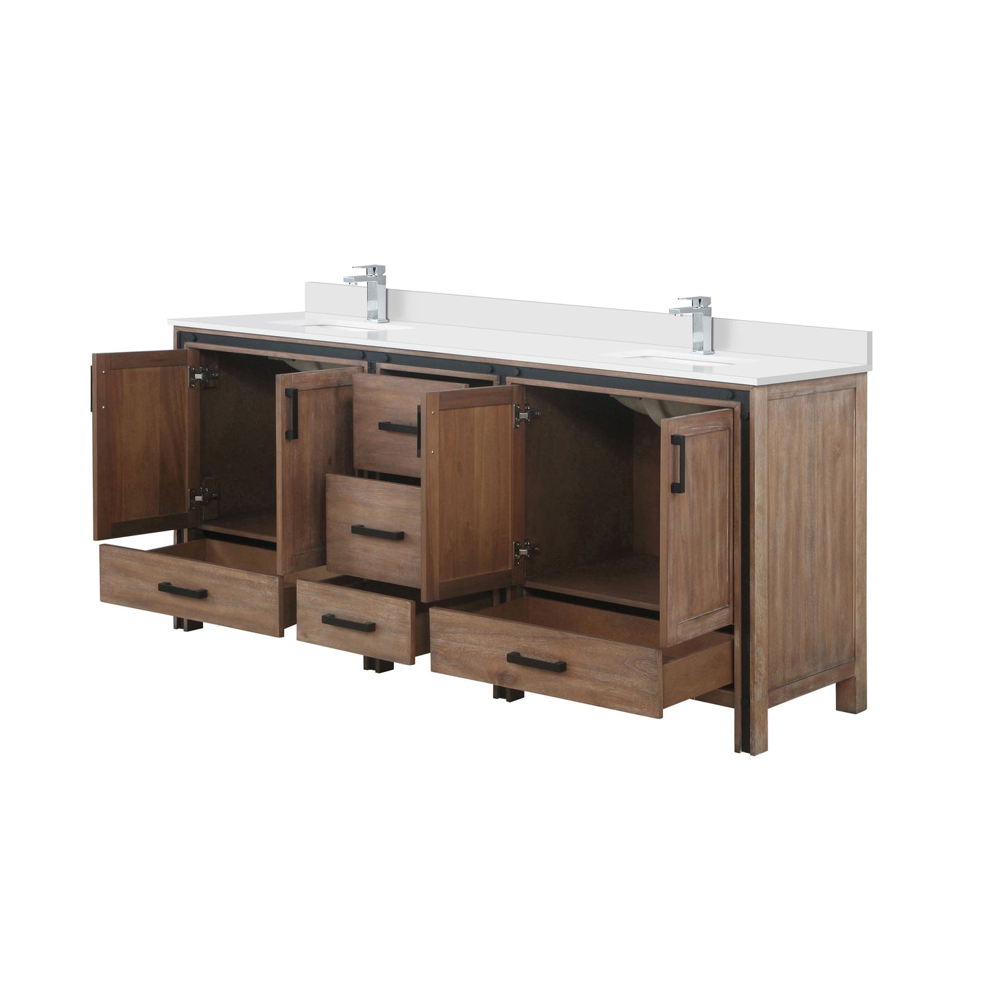 Ziva 80 in W x 22 in D Rustic Barnwood Double Bath Vanity