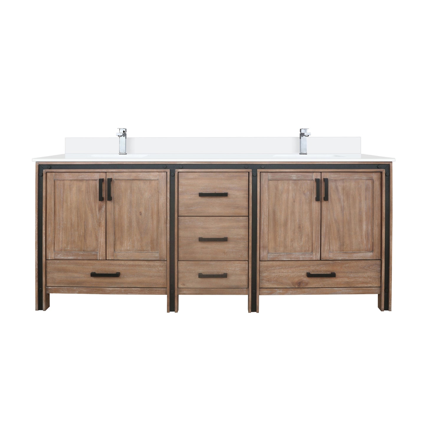 Ziva 80 in W x 22 in D Rustic Barnwood Double Bath Vanity