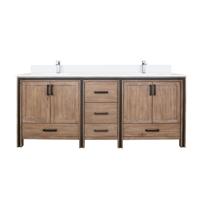 Ziva 80 in W x 22 in D Rustic Barnwood Double Bath Vanity