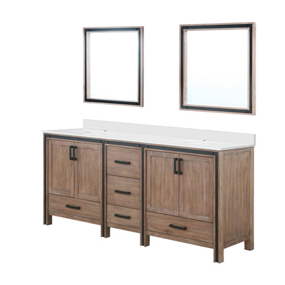 Ziva 80 in W x 22 in D Rustic Barnwood Double Bath Vanity