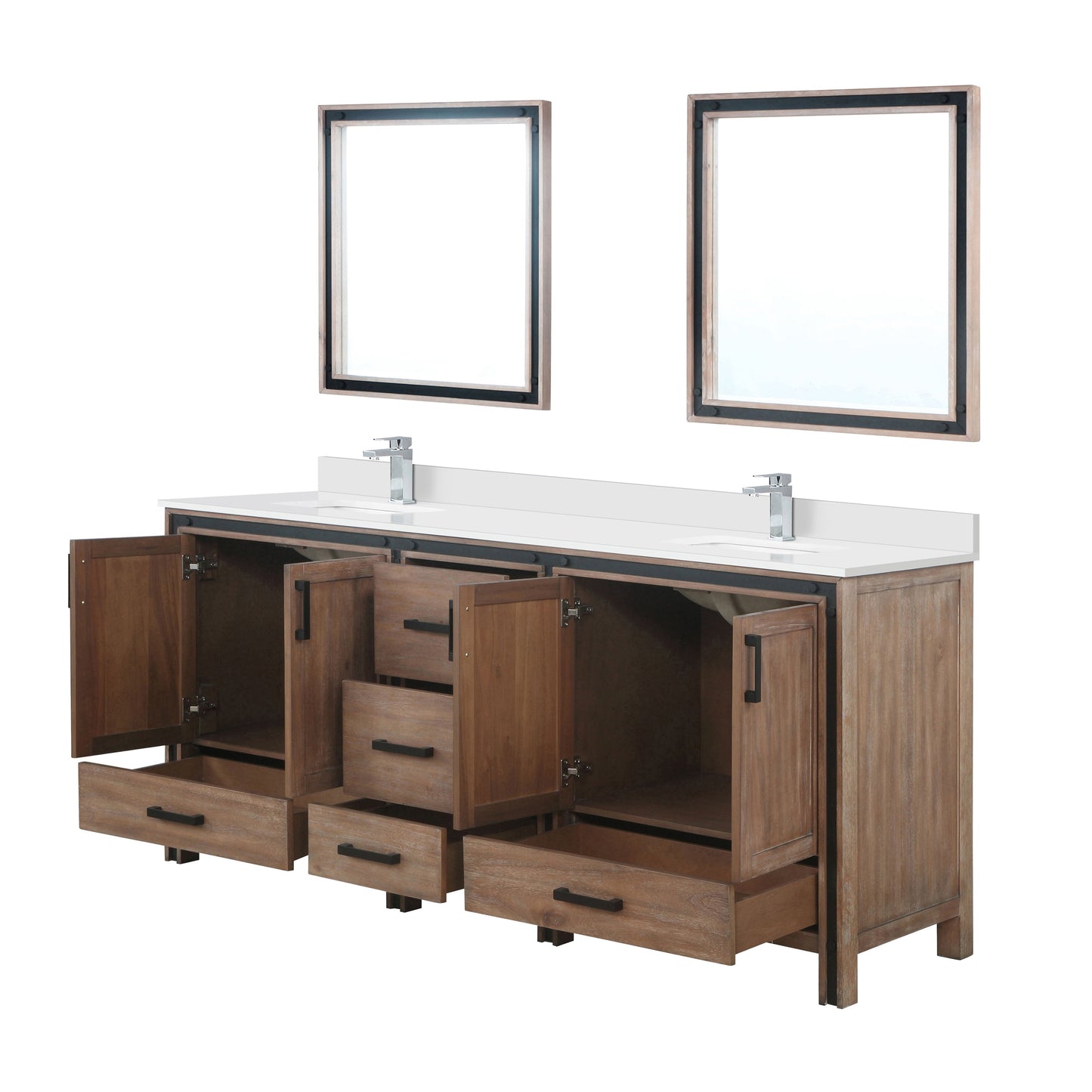 Ziva 80 in W x 22 in D Rustic Barnwood Double Bath Vanity