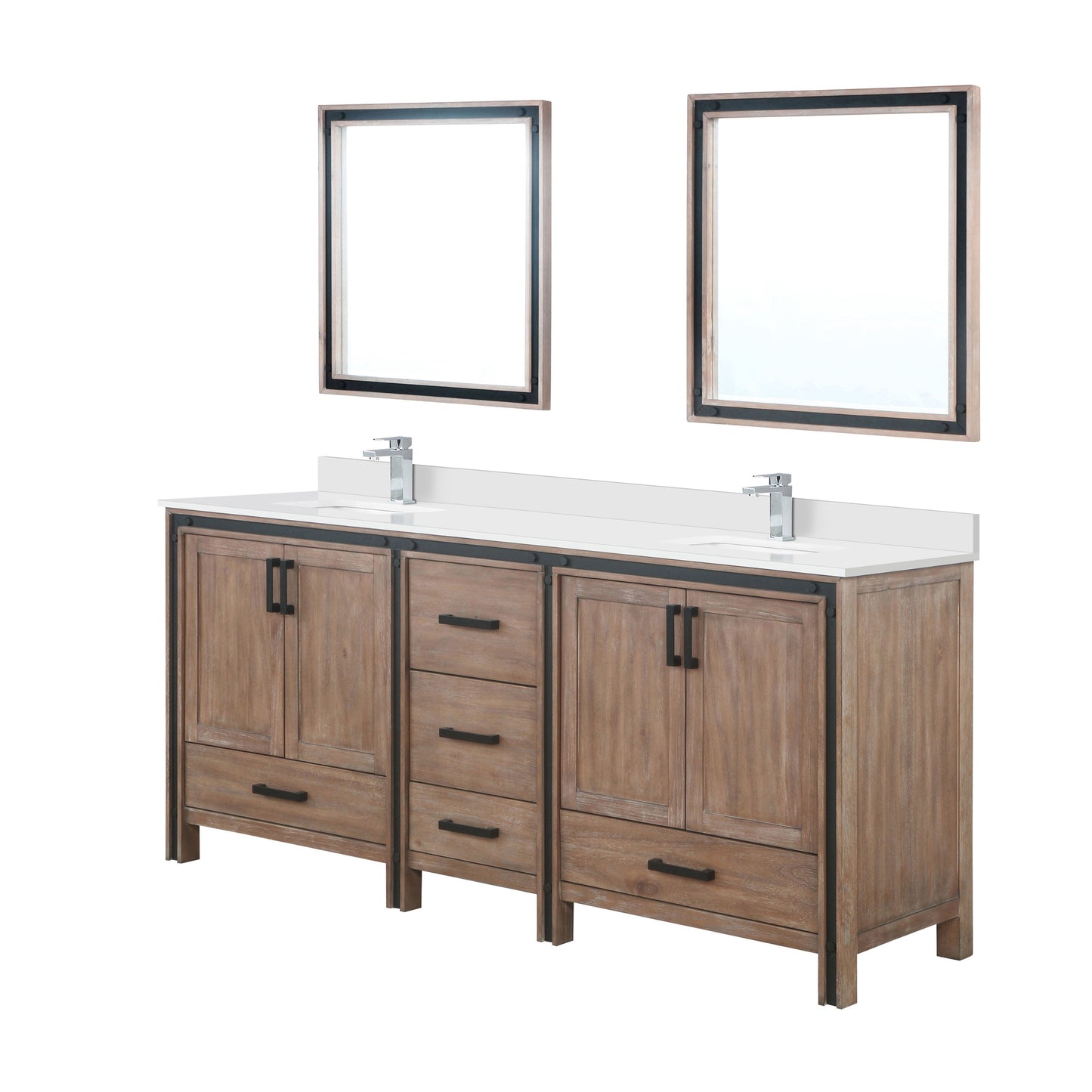 Ziva 80 in W x 22 in D Rustic Barnwood Double Bath Vanity