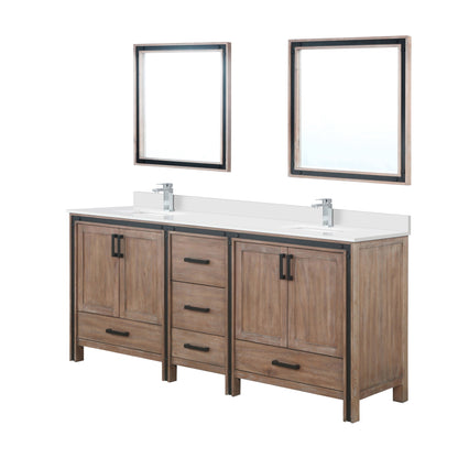 Ziva 80 in W x 22 in D Rustic Barnwood Double Bath Vanity