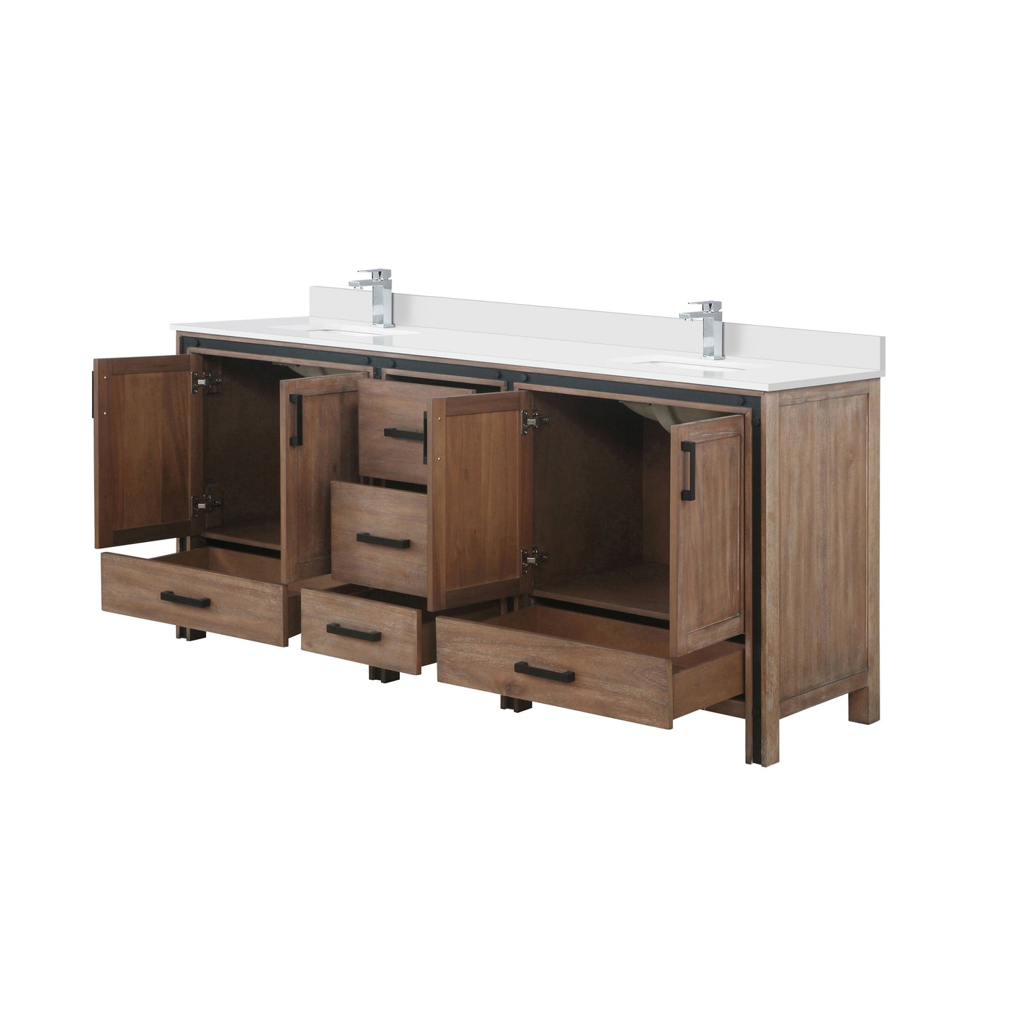 Ziva 80 in W x 22 in D Rustic Barnwood Double Bath Vanity