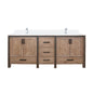 Ziva 80 in W x 22 in D Rustic Barnwood Double Bath Vanity