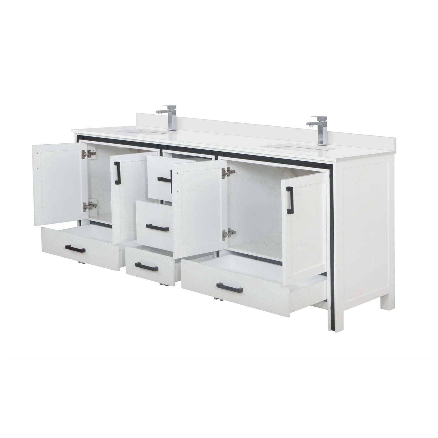 Ziva 84 in W x 22 in D White Double Bath Vanity