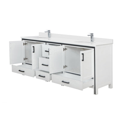 Ziva 84 in W x 22 in D White Double Bath Vanity