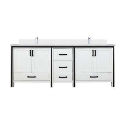 Ziva 84 in W x 22 in D White Double Bath Vanity