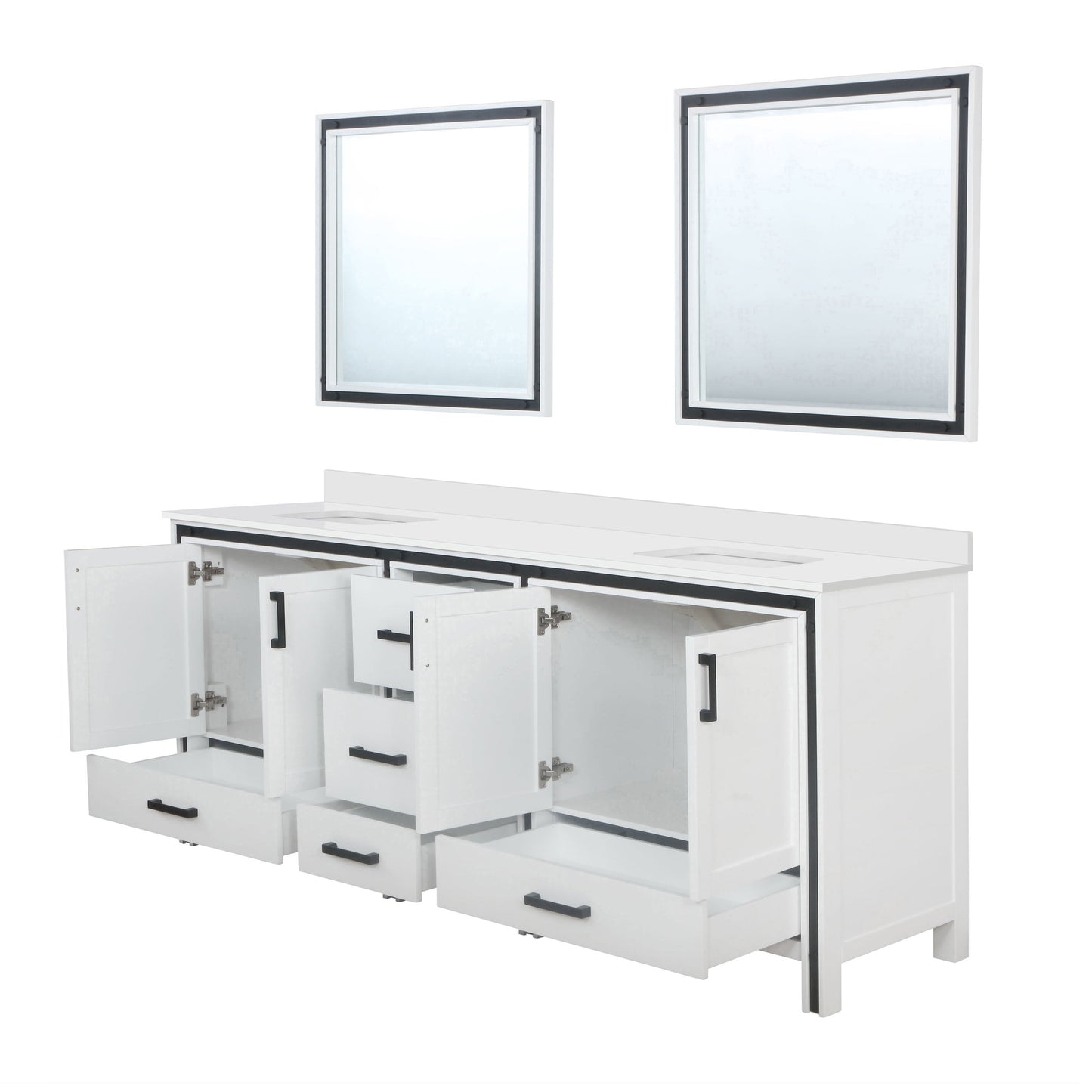 Ziva 84 in W x 22 in D White Double Bath Vanity